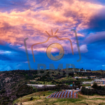 Canberra Solar panels under the sunset - BRENDAN MAUNDER PHOTOGRAPHY