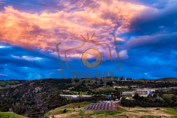 Canberra Solar panels under the sunset - BRENDAN MAUNDER PHOTOGRAPHY