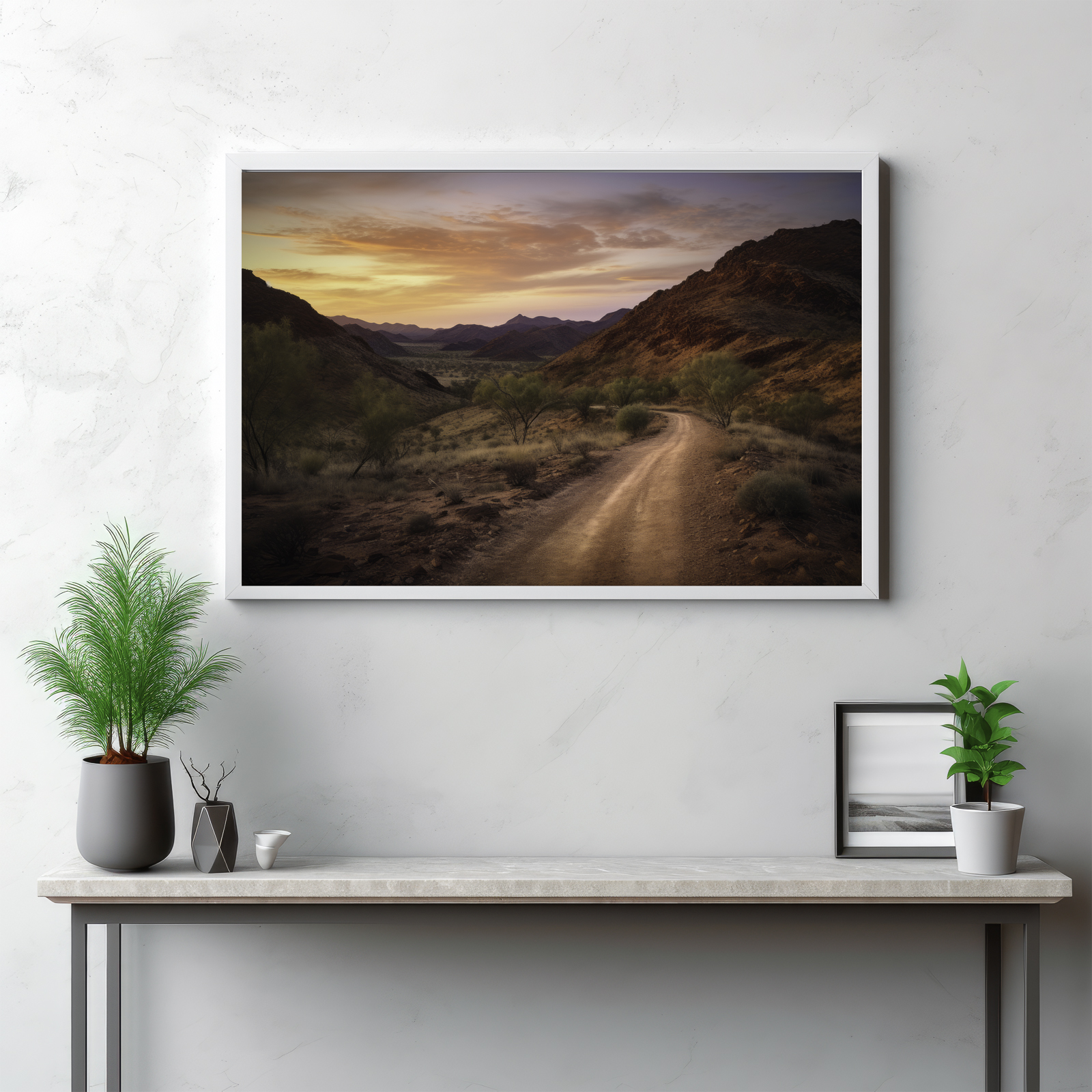 Venture along the scenic roads of the MacDonnell Ranges with this captivating image. The panoramic view unveils a winding path that meanders through the heart of the wilderness, providing a visual narration of nature's untamed beauty. This isn't just a landscape—it's an invitation to take the road less travelled, to step into the outdoors and traverse the breathtaking expanses of Australia's rugged outback. Let this scene inspire you to embark on your own journey into the heart of nature's grandeur.